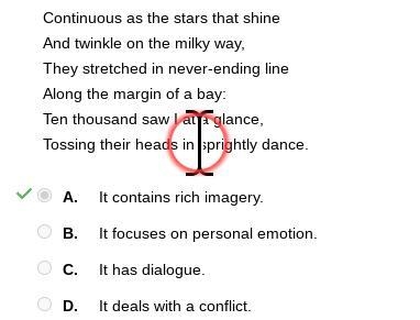 Select the correct answer. Read the following excerpt from William Wordsworth’s “I-example-1