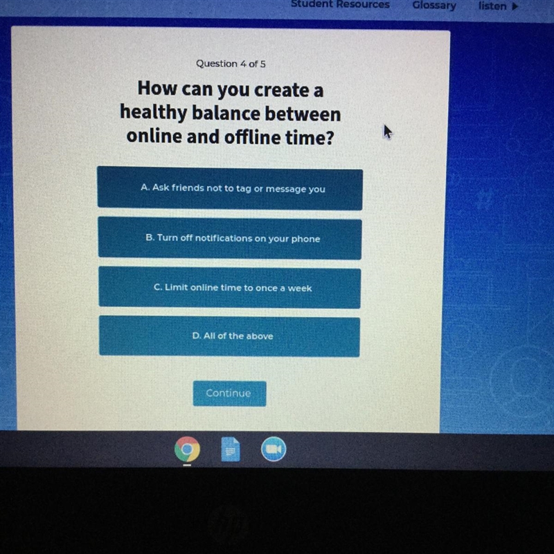 How can you create a healthy balance between online and offline time?-example-1