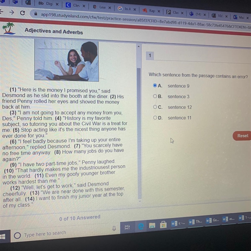 Which sentence from the passage contains an error?-example-1