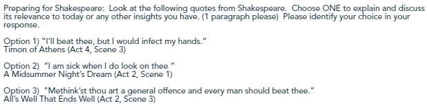 I'd greatly like some help if anybody knows shakespeare.-example-1