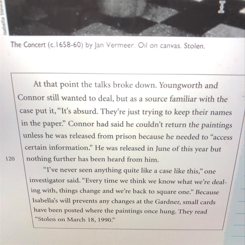 Pause at line 120. If you had the opportunity to question Youngworth and Connor, what-example-1