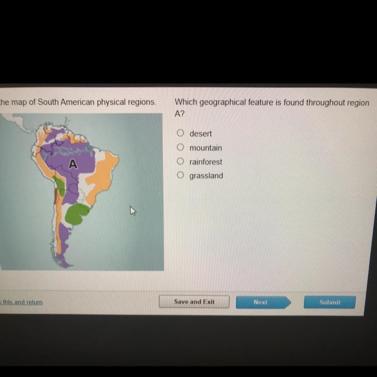 Examine the map of South American physical regions. Which geographical feature is-example-1