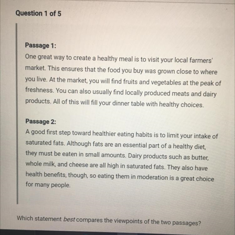 Which statement best compares the viewpoints of the two passages? A. The first passage-example-1