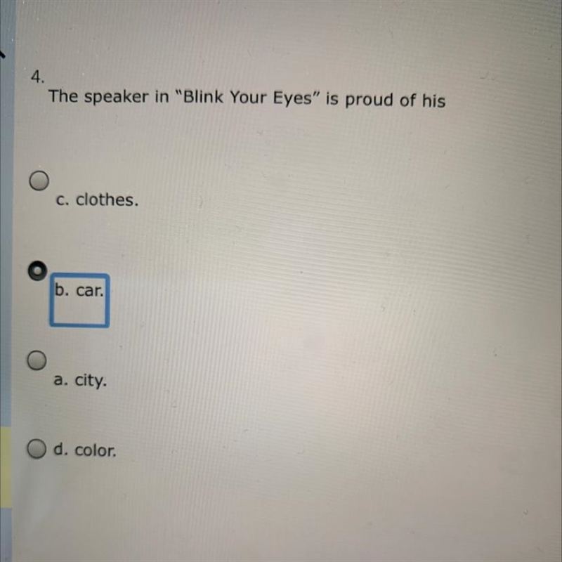 The speaker in “blink your eyes” is proud of his-example-1