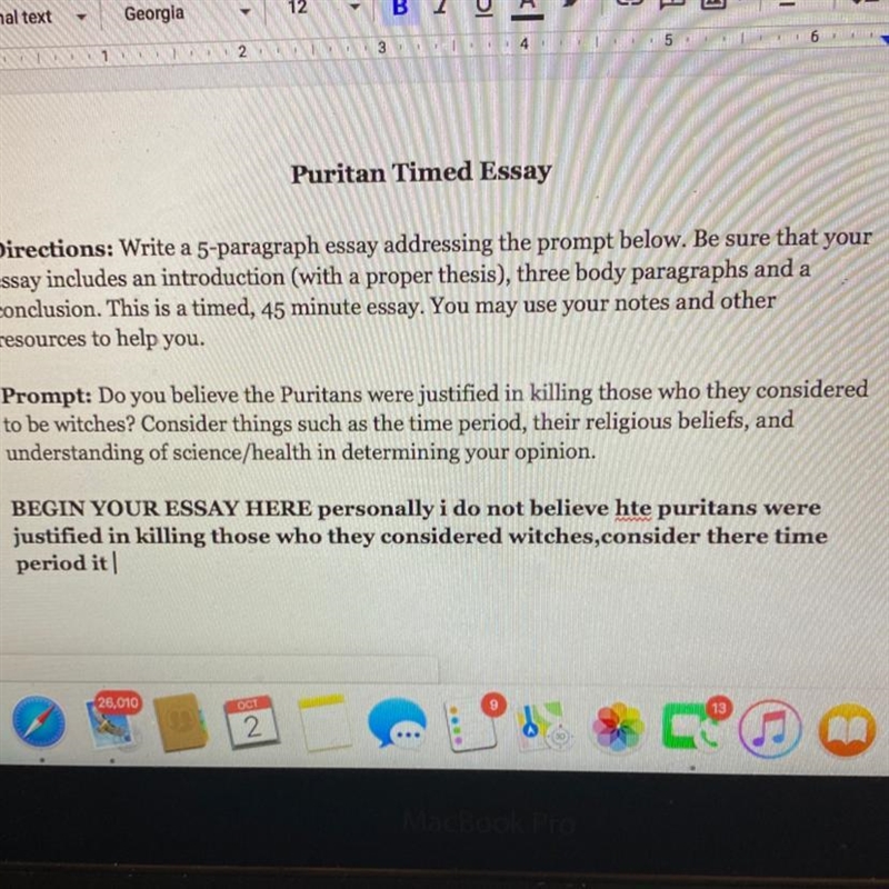 Prompt: Do you believe the Puritans were justified in killing those who they considered-example-1