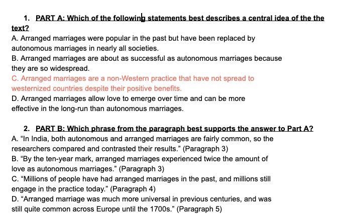 PART B: Which phrase from the paragraph best supports the answer to Part A?-example-1