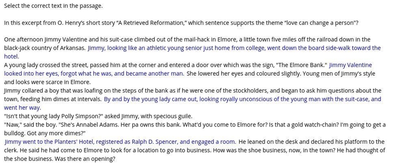 Select the correct text in the passage. In this excerpt from O. Henry’s short story-example-1