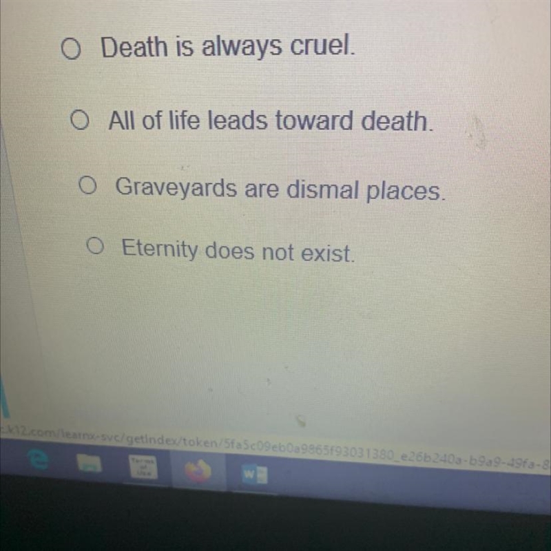 At the end of "because I could no stop for death" what dose the speaker-example-1