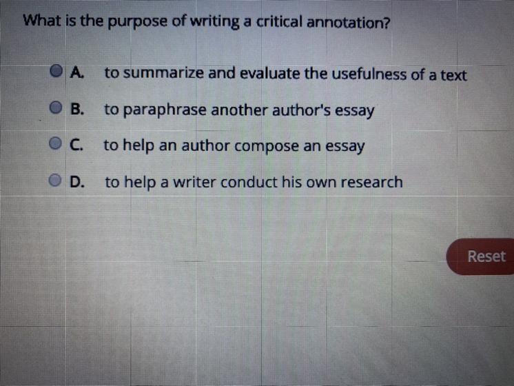 What is the purpose of writing a critical annotation ?-example-1