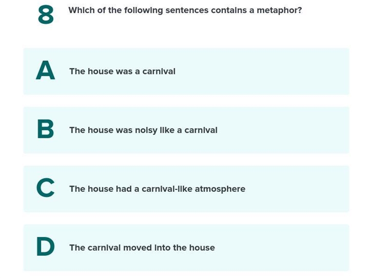 Which one is a metaphor?-example-1