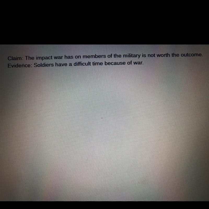 Why is the evidence used to support the claim ineffective? A. It is excessively debatable-example-1