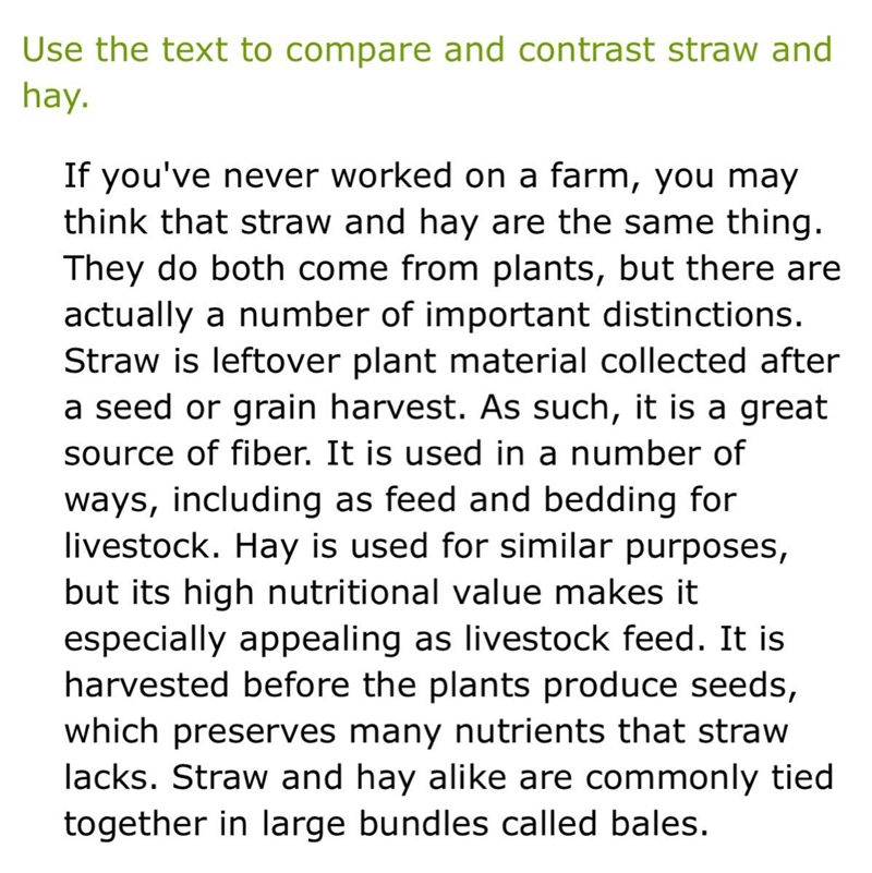 Please answer this correctly What are the correct options A. Come from plants Straw-example-1