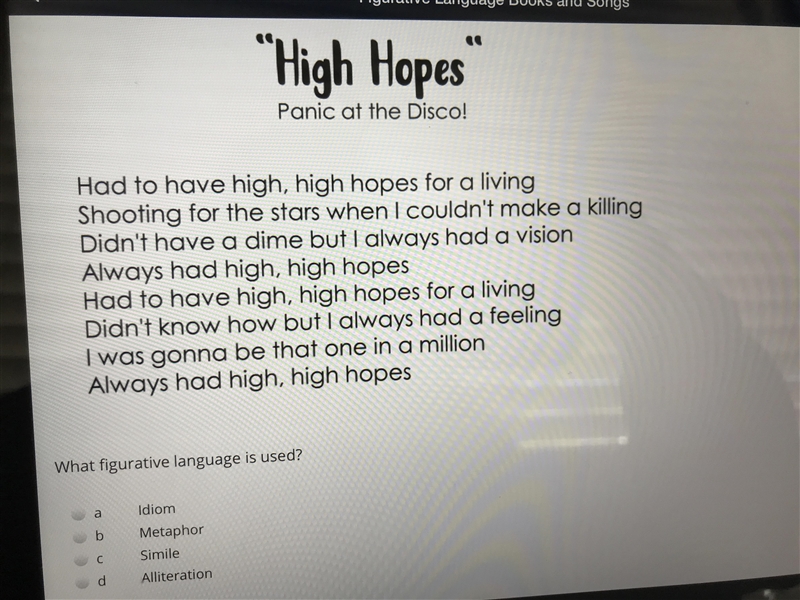 Please helpppp meeee!!!! Figurative language!!! I’m literally the worst at this!!!!-example-5