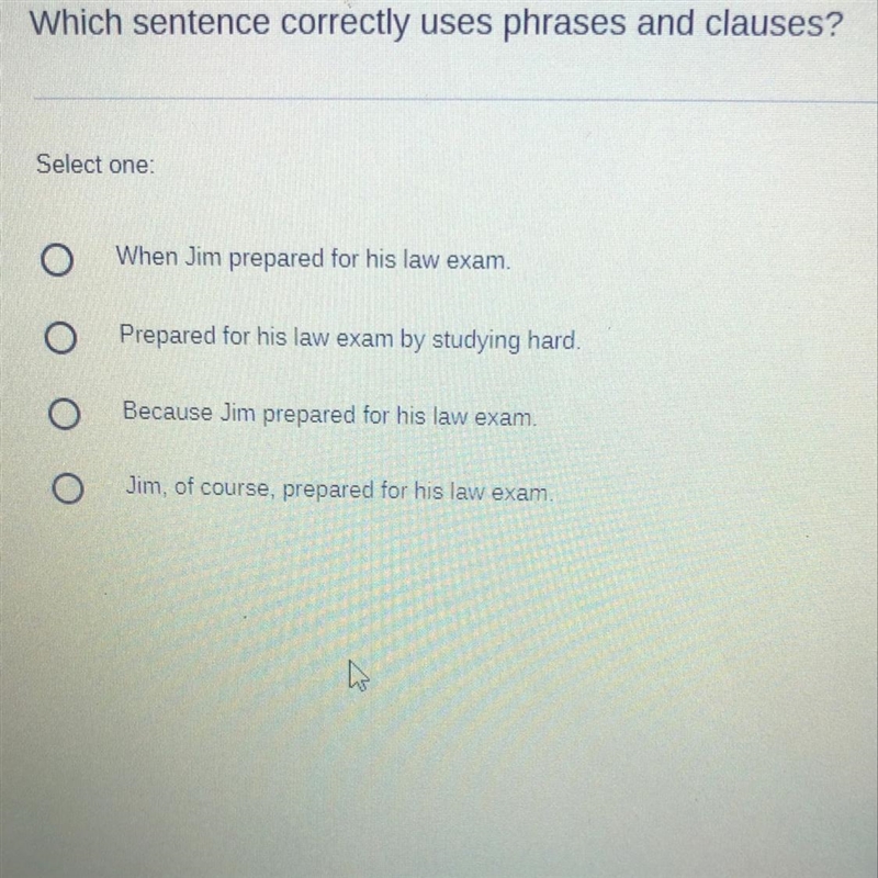 Which sentence uses phrases and clauses?-example-1