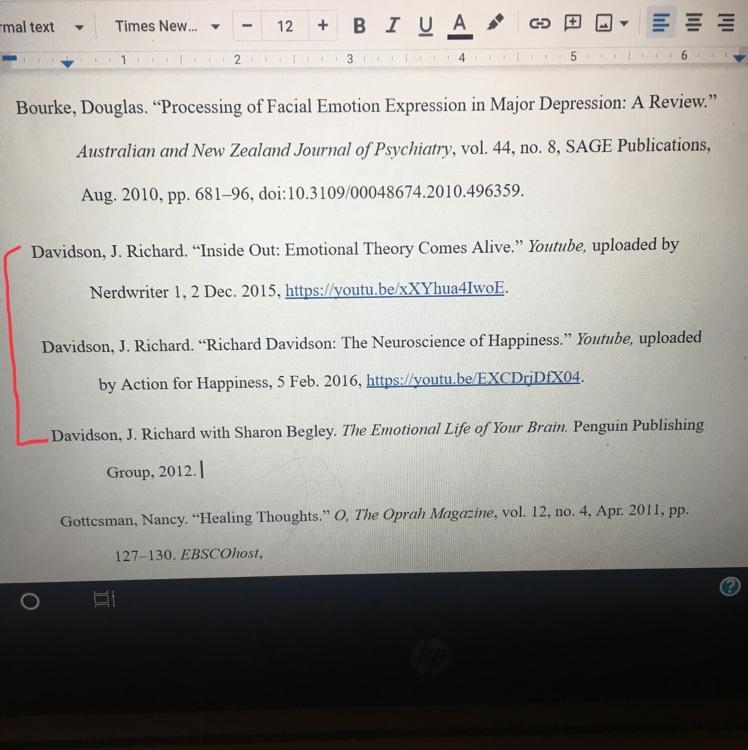 The red line where I marked, how would I cite them alphabetically, in MLA 8th style-example-1