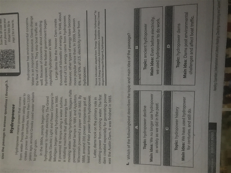 What is the topic and main idea of the passage-example-1