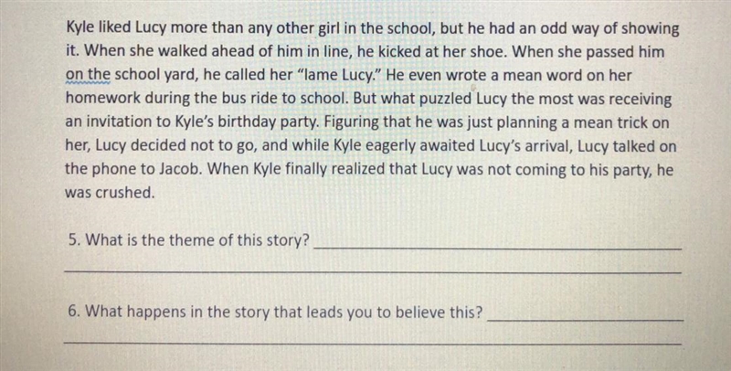 What is the theme of this story? And what happens in the story that leads you to believe-example-1