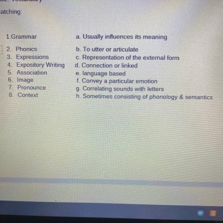 1.Grammar a. Usually influences its meaning 2. Phonics 3. Expressions 4. Expository-example-1