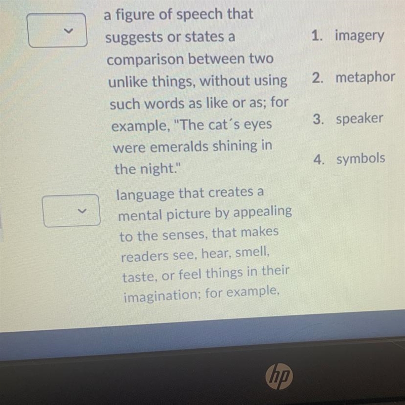 Match the term to the definition-example-1