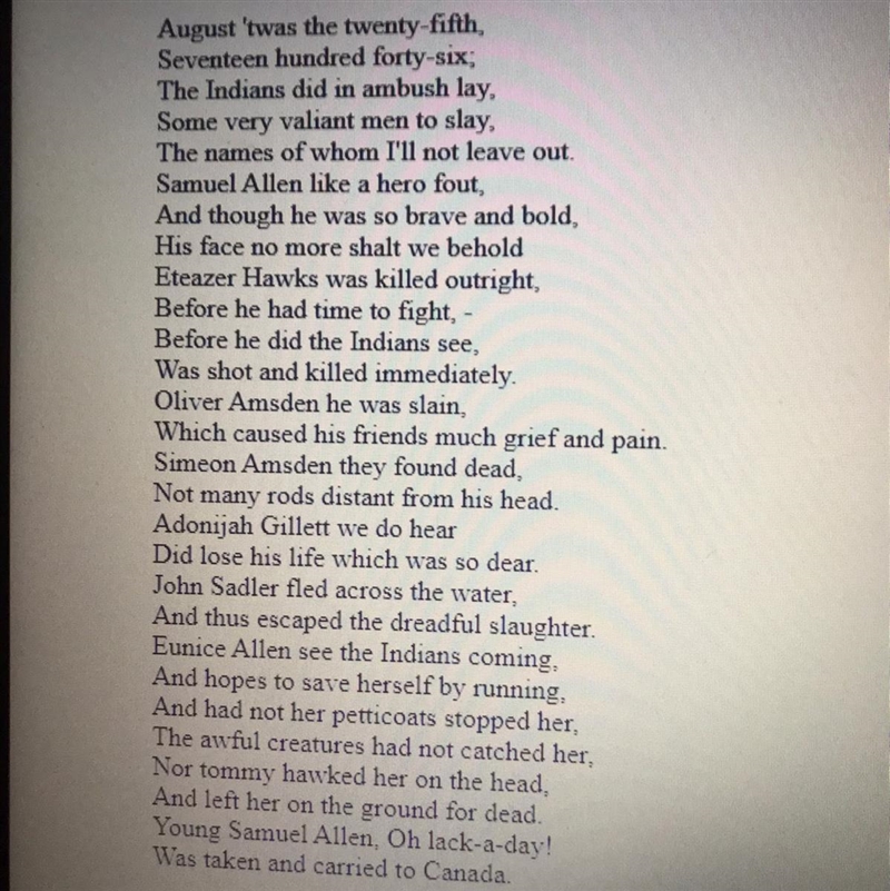 Poem bars fight by Lucy terry prince. I need help please someone help me. What is-example-1