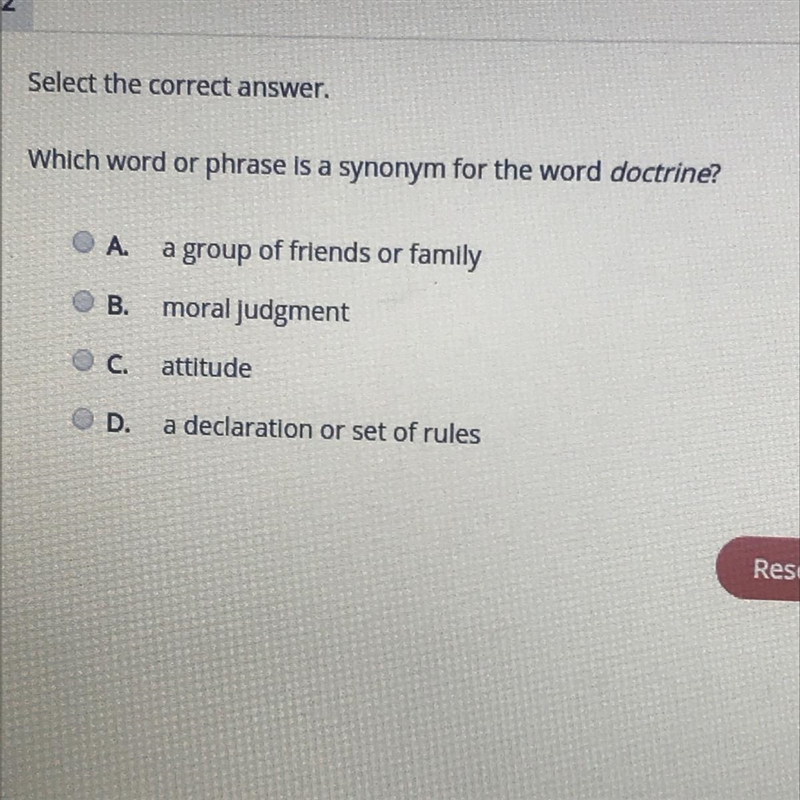 Which word or phrase is a synonym for the word doctrine?-example-1