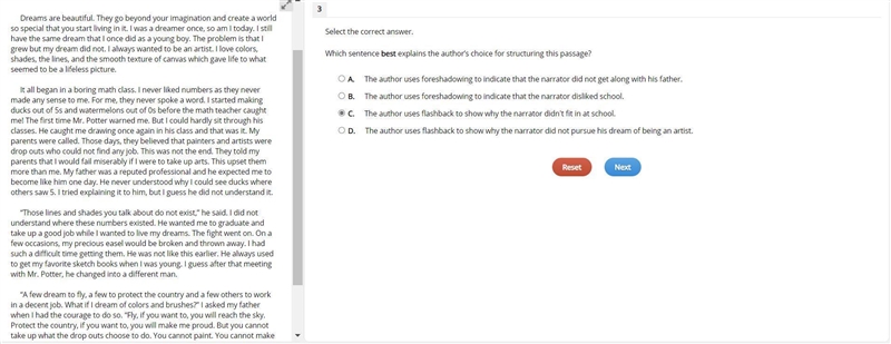 Select the correct answer. Which sentence best explains the author’s choice for structuring-example-1