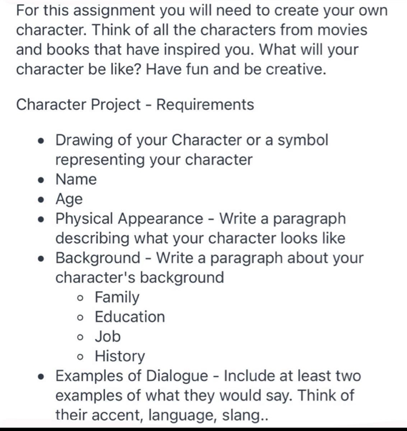 PLEASE HELP DUE AT 4:00 -Create your own character project !!!-example-1