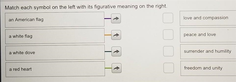 Match each symbol on the left with its figurative meaning on the right ​-example-1