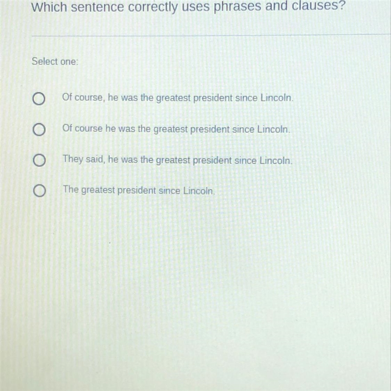 Which sentence uses phrases and clauses?-example-1