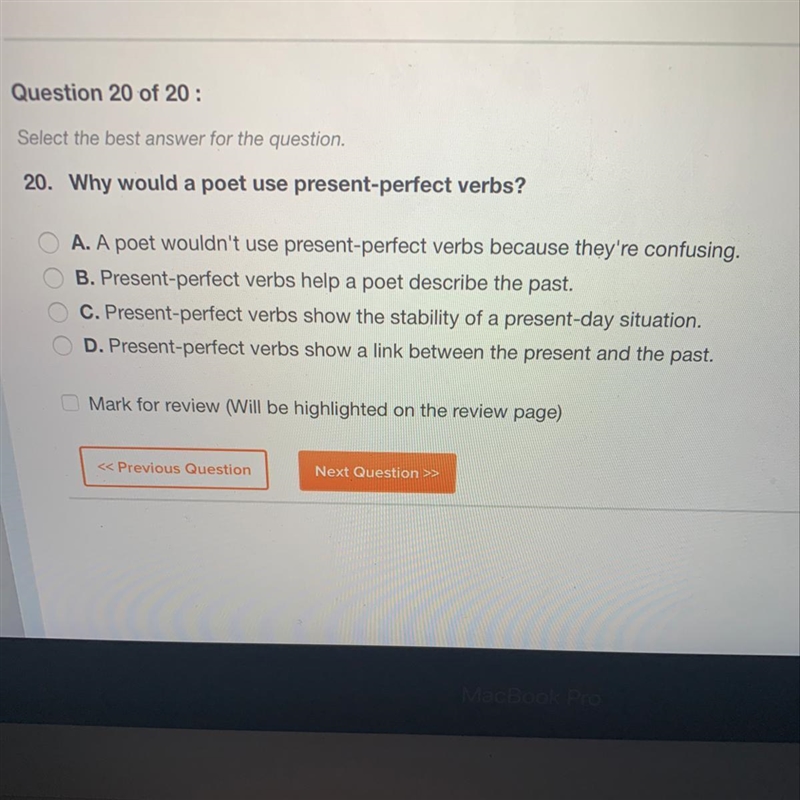 Why would a paet use present perfect verbs-example-1