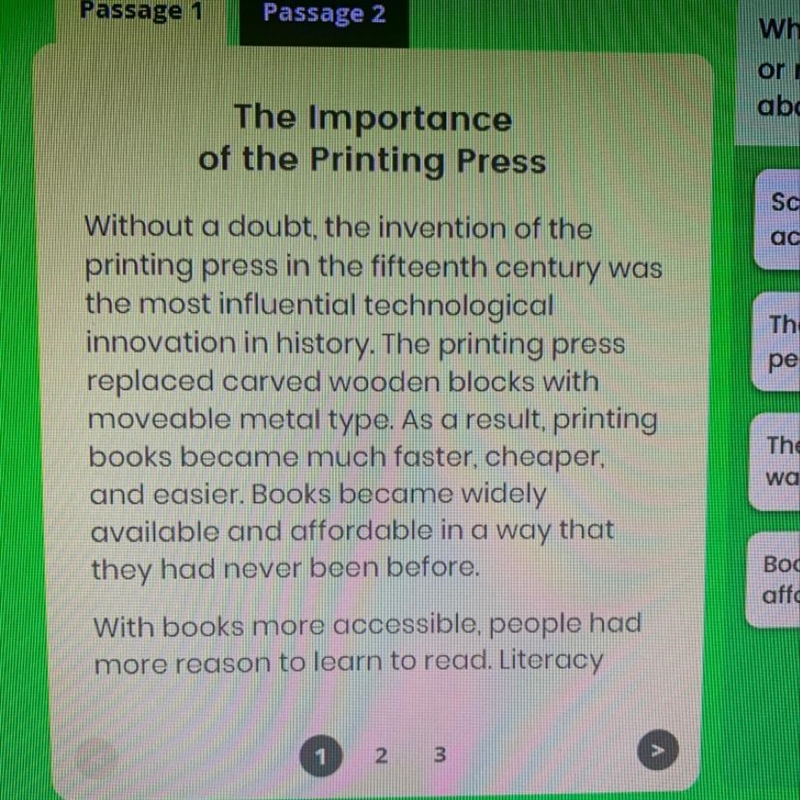 Which point from Passage 1 is not relevant,or necessary, to support the author's claim-example-1