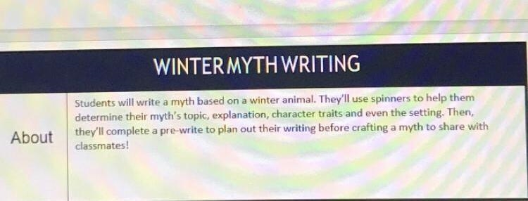 Can someone help me write a myth on a winter animal (Thanks I really appreciate)-example-1