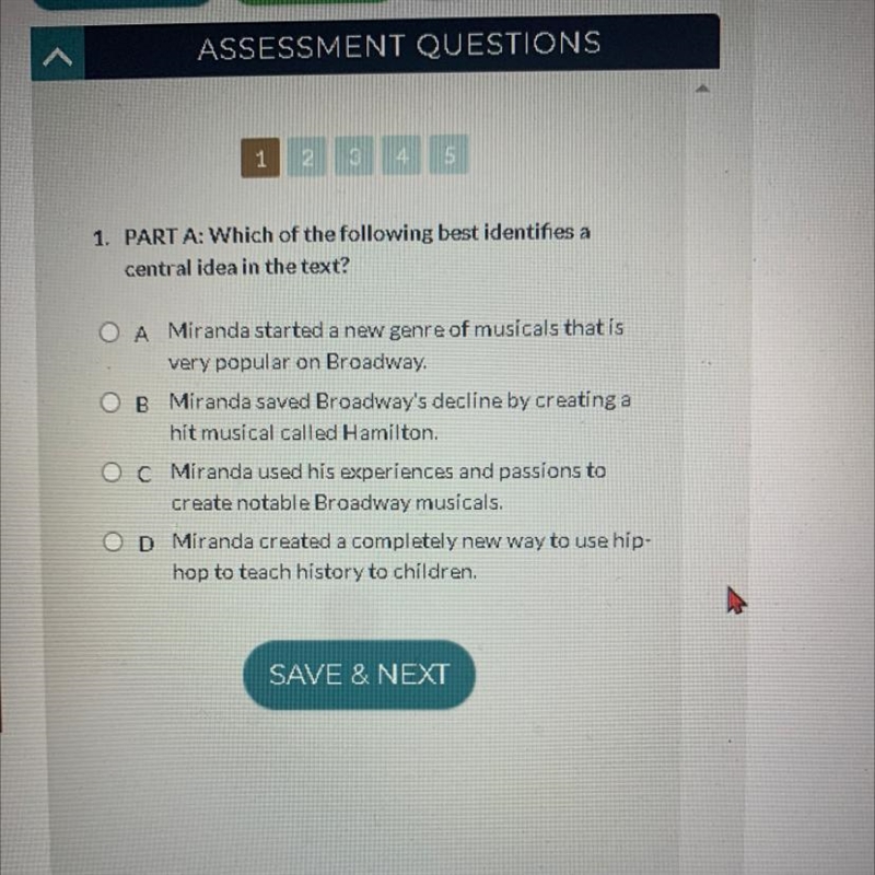 Part A: Which of the following best identifies a central idea in the text-example-1