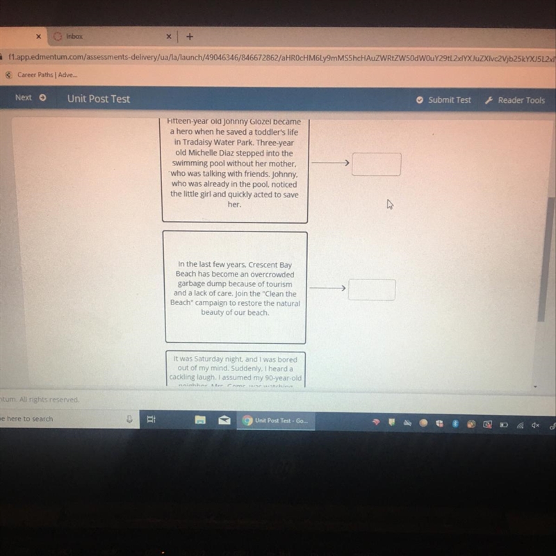 Drag the tiles to the boxes to form correct pairs. Match each excerpt from a media-example-1