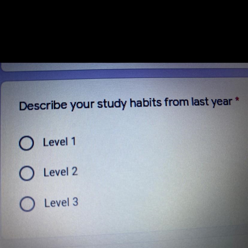 Describe your study habits from last year? help what level of costa levels of questioning-example-1