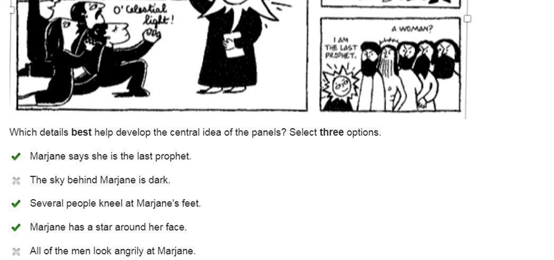 Read the excerpt from Persepolis Which details best develop the central idea of the-example-2