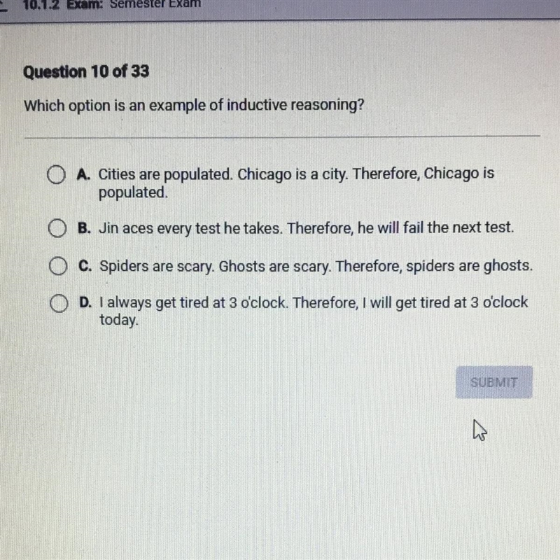 Which option is an example of inductive reasoning?-example-1