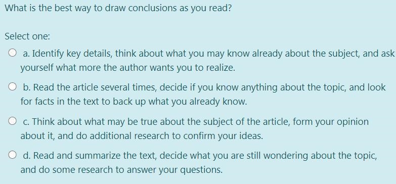 What is the best way to draw conclusions as you read?-example-1