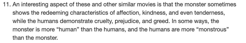 In paragraph 11 of “The Role of Monsters in Horror Movies,” if the suffix in the word-example-1