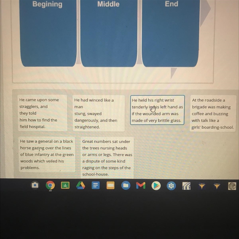 Match the details of the setting with the parts of the story-example-1