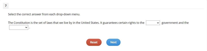 7 Select the correct answer from each drop-down menu. The Constitution is the set-example-1