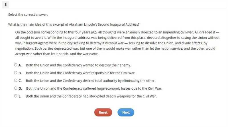 Select the correct answer. What is the main idea of this excerpt of Abraham Lincoln-example-1