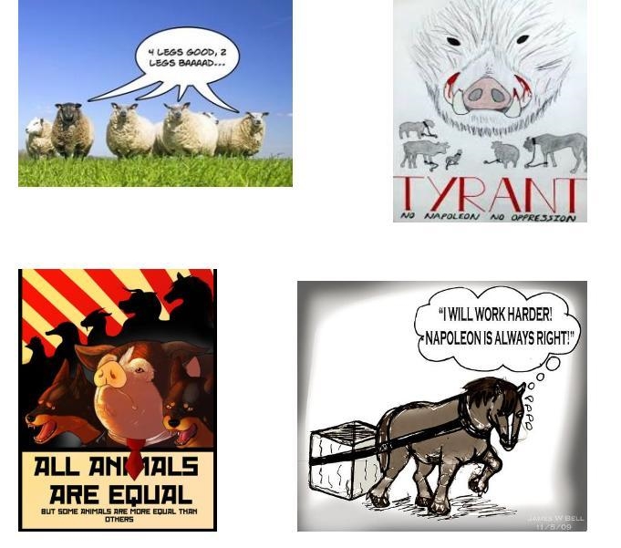 Which image do you feel is the best representation of the novel Animal Farm? Explain-example-1