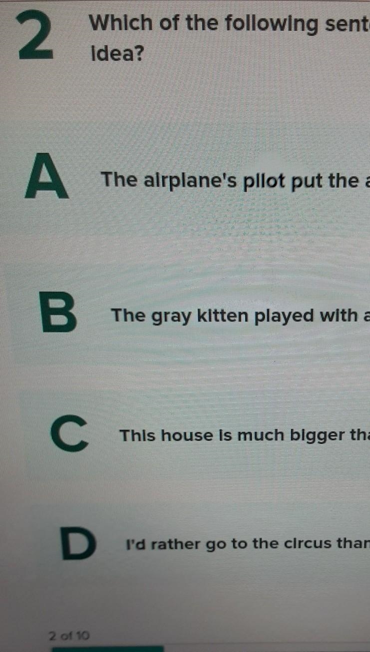 Which of the following sentences has a redundant word or idea?​-example-1