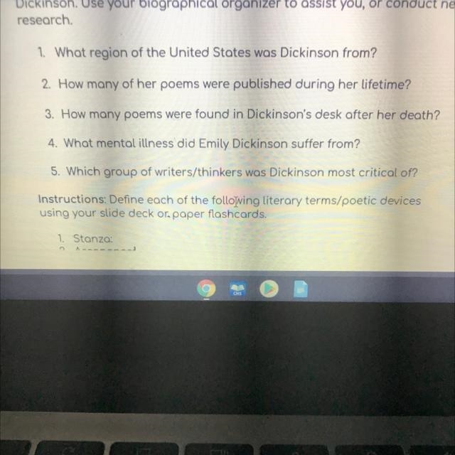 Emily Dickinson questions-example-1