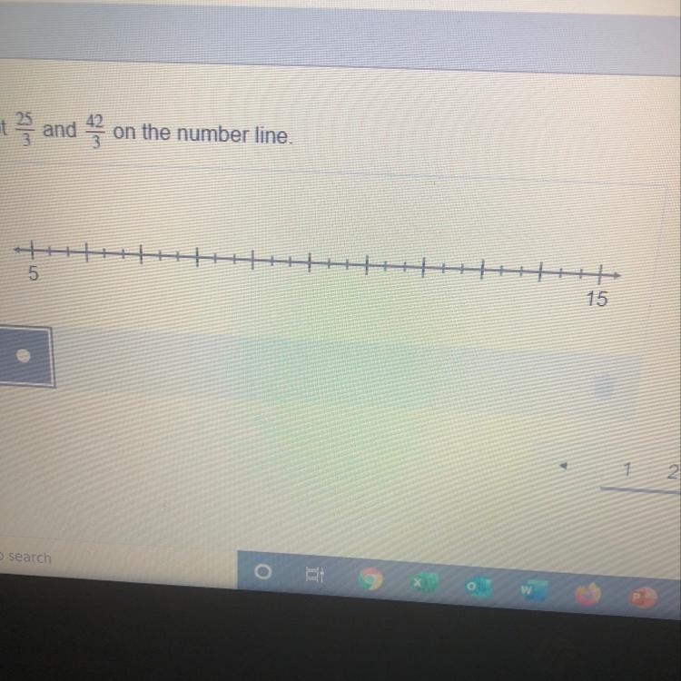 Plot 25/3 and 42/3 on the number line-example-1