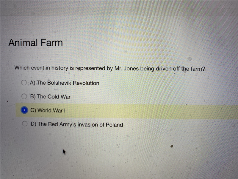 ANIMAL FARM. : which event in history is represented by Mr. Jones being driven off-example-1