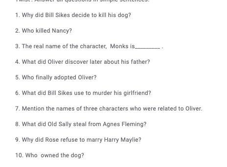 Oliver Twist the novel please help.-example-1