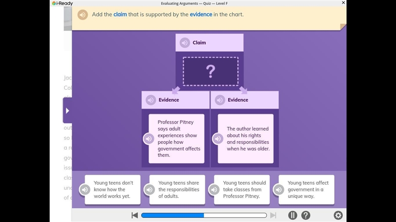 Add the claim that is supported by evidence in the chart-example-1