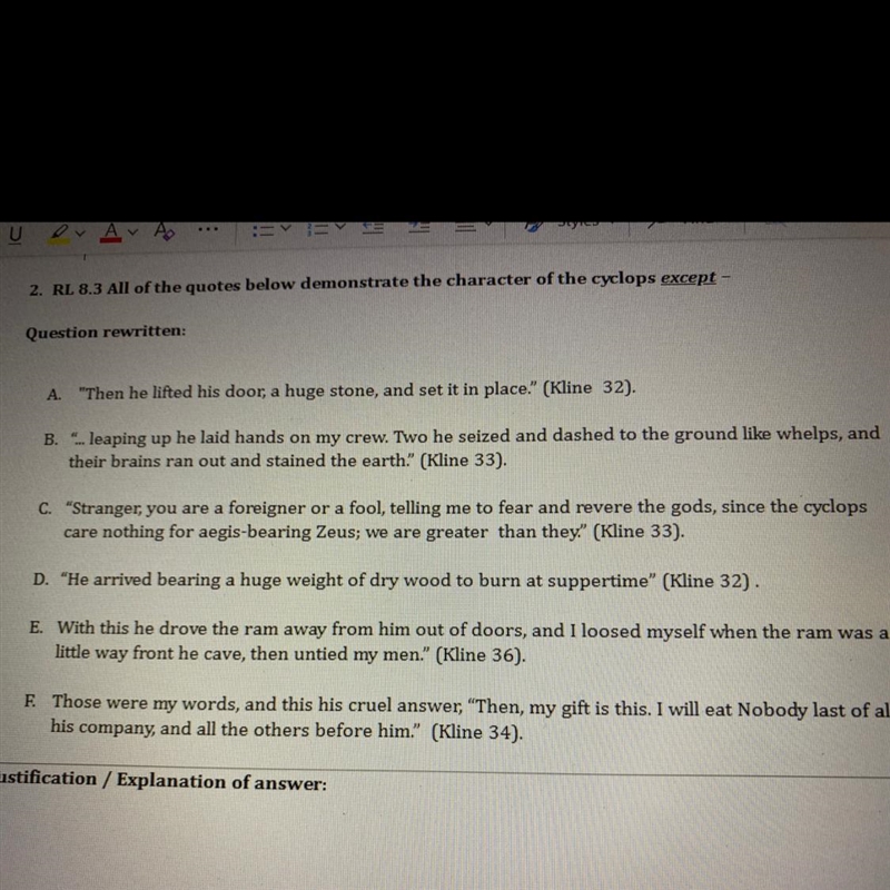 YALL HELP ME WITH THIS QUESTION PLEASE!!!! RL 8.3 All of the quotes below demonstrate-example-1